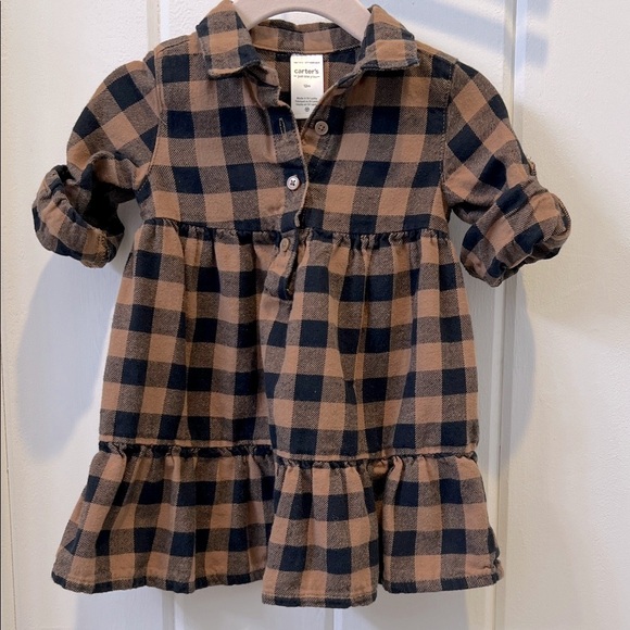 Carter's Black and Brown Plaid Dress with Ruffles - Picture 1 of 8